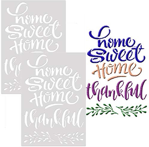 DUBENS 2 Stück Home Sweet Kunststoff Schichtung Schablonen für DIY Scrapbooking/Foto Album Dekorative Präge DIY Papier Karten Handwerk, 18 x 26cm