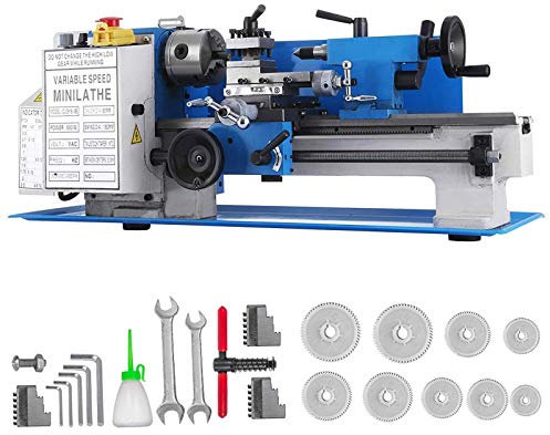 8X12 Pollice Tornio Mini Per Metallo 2200 Rpm Tornio Da Banco Di Precisione Macchina Tornio Motore Potente Da 550W Tornio Mini Nuovo Da Diametro Mandrino 80Mm/100Mm