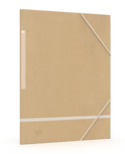 20 Stück Ordner mit 3 Klappen mit Gummizug, 24 x 32 cm, 550 g/m², Farbe: beige