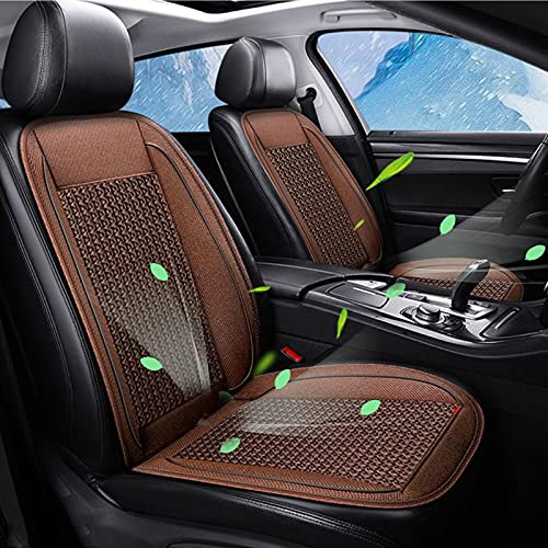 EnweKapu Sitzbelüftung Auto Sommer, Kühlende Sitzauflage Kühlung, Schnellkühlung, Vibrationsmassage, Belüftung Autositzüberzug für Auto Geländewagen Geschäftswagen,Braun