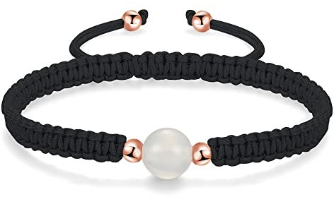 JENDEAR SHINE Achat Geflochtenes Armband, Verstellbares Handgefertigtes Seil Armband für Frauen Mädchen, Geburtstagsgeschenk für Freundschaftspaare, Energie Yoga Heilstein Rot Schwarz