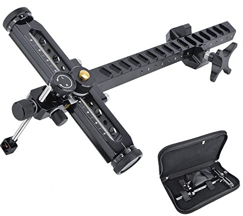 AMEYXGS Bogenschießen Recurve Bogen Visier Bow Sight Einstellbares Visiere Ziel Bogenvisier mit Zielfernrohr für die Recurve Bogen Jagd Zielübung (Schwarz)