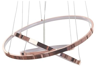 Beliani Hängelampe LED Metall roségold dia. 30-50 cm 3 Ringe Atrek