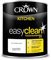 Crown Easyclean Kitchen Matt Emulsion 1L - Pure Brilliant White