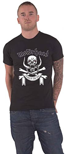 Motorhead 'March Or Die Lyrics' (Black) T-Shirt (Small)