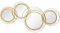 HOMCOM Decorazione Murale 3D in Metallo, Wall Art a Cerchi con Specchi 107x56cm, Oro