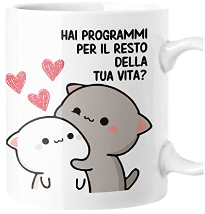 bubbleshirt Tazza San Valentino - Hai programmi per il resto della tua vita? - Idea Regalo Romantica per Innamorati, Mug in Ceramica 11oz (325ml), Regalo Originale per Coppia, Lui, Lei