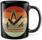 Tischler Tasse mit Motiv Zunft Zeichen Kaffeetasse Schreiner Kaffee-Becher Handwerker Geschenkidee Zimmerer Zimmermann Geschenk Werkstatt Teetasse Tischlermeister Zünfte Logo Holz (Schwarz)