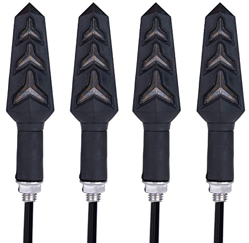 DOPHISALL AUTO 4-Pack Motorcycle Indicators Flowing Turn Signal Lights Y Shape LED Bulbs For Motorbike Scooter Off Road (DC-12V)