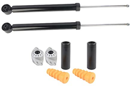 NSGMXT 2x Stossdämpfer hinten + Domlager + Staubmanschetten Kompatibel mit POLO 9N 1.4 TDI 1.9 TDI BMT BAY BKY BME 6Q0513025R 6Q0513025AA