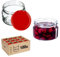 KADAX 100st Einmachgläser 250 ml, Marmeladengläser mit Twist-Off Deckel fi82, Dessertgläser, Luftdicht & Spülmaschinenfest, Dickwandiges Glas, Auswahl an Schraubverschlüssen (Rot)