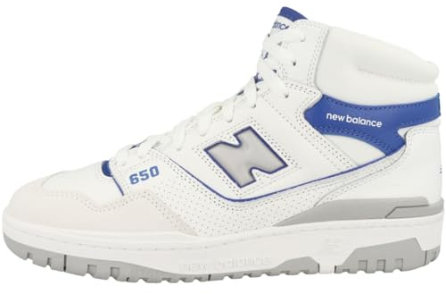New Balance Herren 650 Sneaker, Weiß/Marineblau/Angora, 42 EU