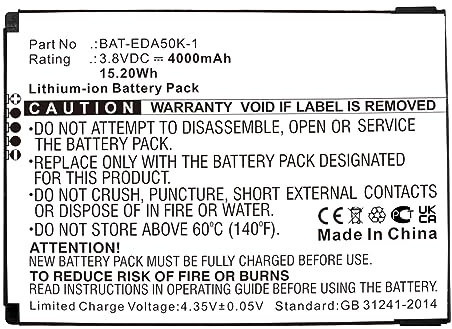 CELLONIC, Barcode-Scanner Akku kompatibel mit Honeywell EDA50K, ScanPal 50 (4000mAh, 3.8V)