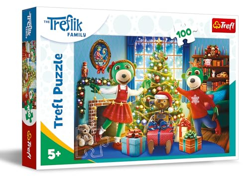 Trefl - Puzzle 100 Teile, Winter-Trefliks, Die Familie Treflik, 5+ | Fördert Konzentration und Beobachtungsgabe, hohe Qualität, detailreiches Puzzle, farbenfrohes Puzzle für Kinder