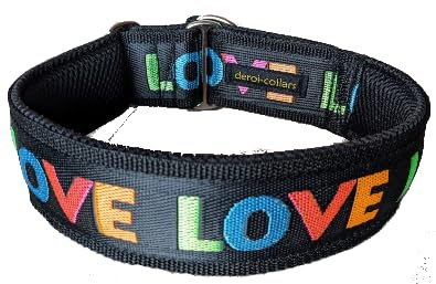 Hingucker Zugstopp-Hundehalsband extrabreit 5 cm, weiche Polsterung, Martingale verstellbar stabil komfortabel leicht, Geschenk für Hund (bis 52cm Hals- 58cm Kopfumfang inkl 6cm Zugstopp)