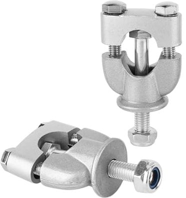 1 Pair 7/8' 22mm Motorcycle Handlebar Clamp Kit Handle Bar Mount Mounting Riser Clamp Handlebar Riser Extension Silver for ATV Motorcycle