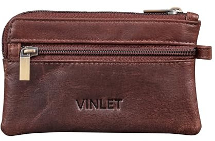 VINLET EL Paso Vintage Leder Schlüsseltasche & Münzbeutel – Kompakter Schlüssel- und Geldbeutel im Taschenformat
