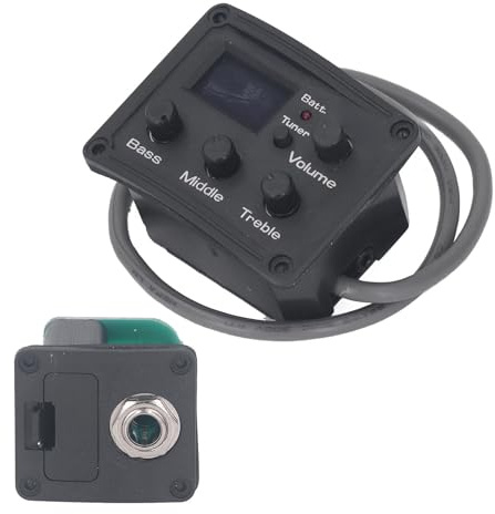 Ukulele-Vorverstärker-Verstärker-Equalizer, LCD-Display, 3-Band-Gitarren-Tonabnehmer-Vorverstärker-Verstärker für Ukulele-Gitarre