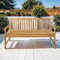 Loreno Gartenbank - Caracas – 3-Sitzer Teakholz massiv, 150 cm – hochwertig Holzbank für Garten, Terrasse & Balkon – Nachhaltige Sitzbank Outdoor, Gartenmöbel Set