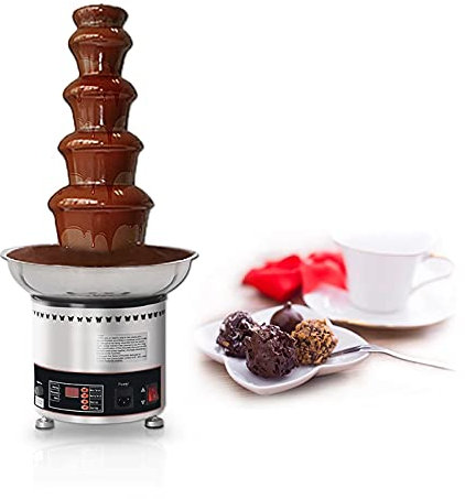 sjdoPulse 4/5/6/7 Tires Chocolate Fondue Fountain,Stainless Steel Chocolate Waterfall Machine Melting Dipping Makerfor Party Wedding Birthday Christmas