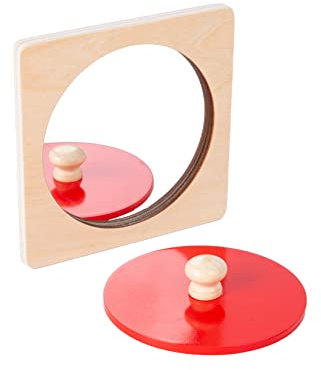 Montessori Baby Spiegel Peekaboo Puzzle - Jumbo Knopf Baby Puzzles für Easy Grasp, Form Sortierer für Babys 6-12 Monate