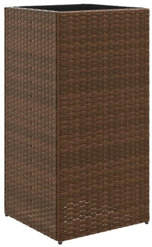 vidaXL Pflanzkübel Braun 40x40x80 cm Poly Rattan