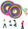 Springseil Kinder, 2 Stück Verstellbare Seilspringen für Fitness, 5 Meter Langes Springseil für Mehrspieler, Jump Rope mit Holzgriff und Regenbogen-Springseil, 3-12 Jahre alt für Kinder und Erwachsene