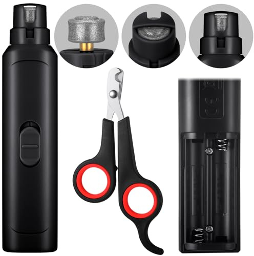 Lasnten 2 Pcs Bird Nail Grinder with Clipper Bird Nail Trimmer File Pet | Electric Grinder and Manual Clipper, Safe Filing for Parakeets Budgerigars Conures Finches Lovebirds, Easy Grooming Care