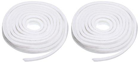 sourcing map 2pcs Weather Stripping Brush 33ft 394 10m x 7mm Polyester Fiber Self-Adhesive Pile Seal Strip for 6-9mm Gap Sliding Windows Doors Windproof Frost Dust Proof, White