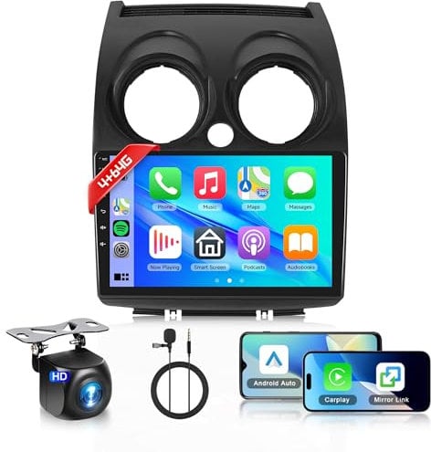 4G+64G Rimoody Android Autoradio 2 Din 9 Pollici HD Senza Fili Carplay 2 Din Autoradio con Android Auto Navi GPS Mirror Link Bluetooth WiFi/FM/RDS/EQ/SWC/USB Telecamera Posteriore