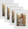 Anhow 4er Bilderrahmen 13x18 cm, PVC Fotorahmen Collage Set mit Passepartout für 10x15 cm Fotos Horizontal oder Vertikal für Wandbehänge/Tischdekoration - Weiß