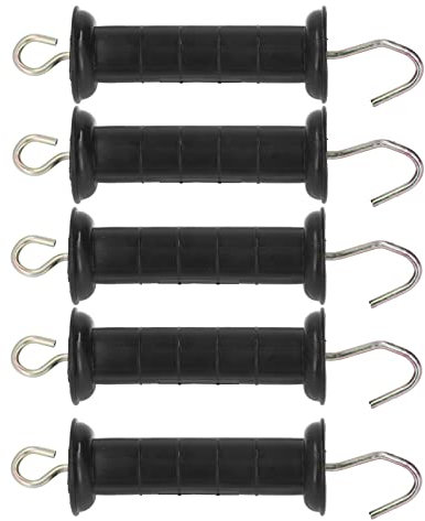 Akozon 5Pcs Electric Fence Handle Insulated Gate Grip Bar with Metal Hook for Farm Pasture, Multifunctional Accessory for Home Use