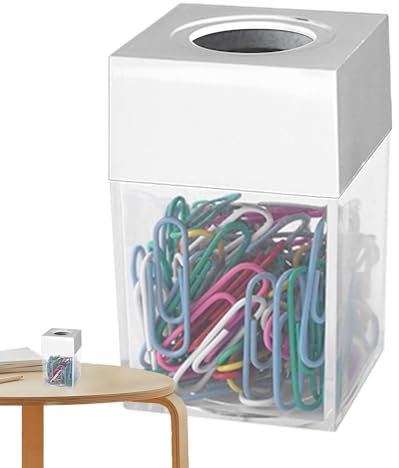 Büroklammer-Aufbewahrung, magnetischer Büroklammer-Spender, Büroklammer-OrganizerBox, transparenter Büroklammer-Halter, Schreibtisch-Büroklammer-Spender für Zuhause, Schule, Schreibtisch, Bürozubehör