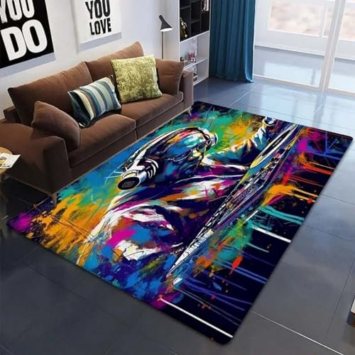 Kinder Wohnzimmer Teppich Dj-Musik Singt Keyboard 3D-Muster Teppich Wohnzimmer Schlafzimmer Zimmer Bedside Bed Vordercouchtisch Computer Stuhl Teppich, 160 X 230 cm -71033545156