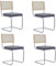 Uderkiny Esszimmerstühle 4er Set, Rattan Stuhl, Gepolsterte Rattan-Küchenstühle, Plattiertem Bügel und Samtkissen, Geeignet für Esszimmer/Büro/Küche/Schlafzimmer(Grau,4)