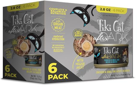 Tiki Cat After Dark Whole Foods Chicken & Quail Egg, 2.8 oz. Can (6 Count)