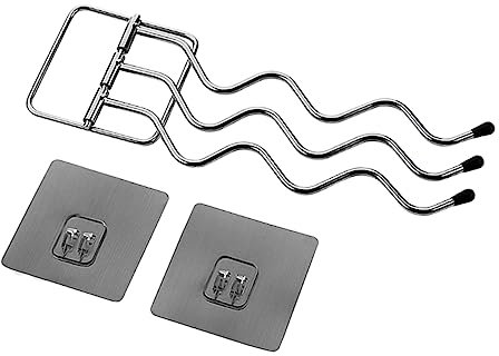 NUOBESTY portasciugamani in ferro battuto sospeso bar di grandi dimensioni cremagliera portasciugamani per bagno porta asciugamani a braccio oscillante porta asciugamani in ferro Argento