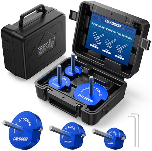 DAYDOOR 3-Piece PVC Pipe Reamer Kit, 1-1/2, 2'', 3