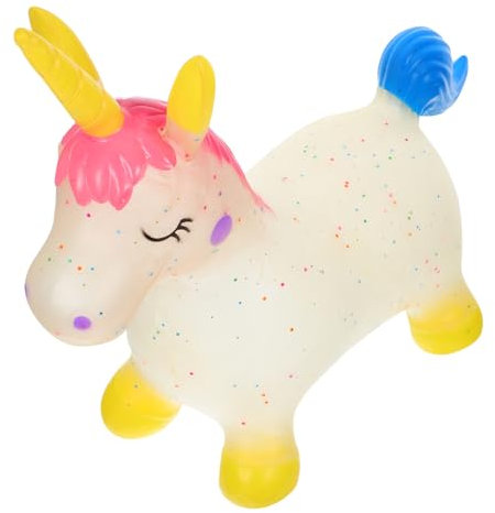 HOOTNEE Aufblasbares Spielzeug Hüpftier Für Kleinkinder Aus Kunststoff Reitpferd Hüpfpferd Einhornform Zum Reiten Für Junge Mädchen Jungen Mädchen