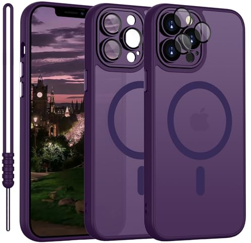 Cover Magnetica per iPhone 11 Pro Compatibile con MagSafe, Custodia per iPhone 11 Pro Case Traslucida Opaca Ultra-Sottile Silicone Anti-Scivolo Resistente ai Graffi, Viola Scuro
