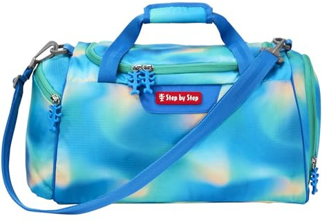 Step by Step Sporttasche „Ninja Zazu“, blau-grün, mit Nasswäschefach, Abnehmbarer Tragegurt, Verstellbarer Schultergurt, für Jungen 1. Klasse, 13L