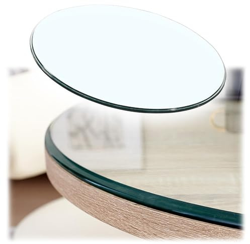 SMELEDFCFK Plateau De Table en Verre Trempé Remplacement Dessus De Table Ronde Transparent Épaisseur 6 Mm, Plateau en Verre Table À Manger 55cm-100cm, Plateau Clair(82cm(32in))