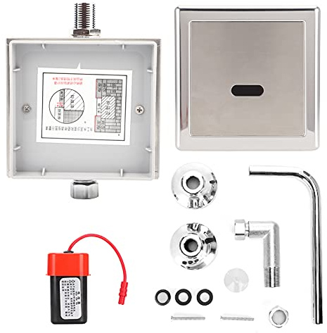 Kit Automatique de Rinçage pour Urinoir, Induction Infrarouge, Cuivre et Acier Inoxydable, 13,5x13,5 cm - Flushing Automatique Sans Contact, Haute Sensibilité, Usage Hôtelier et