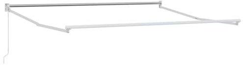 WRJENFSC Tenda da sole estensibile bianca, 350 x 250 cm, con braccio articolato, con manovella in alluminio, protezione solare per terrazza e giardino, telaio manuale per protezione solare per esterni