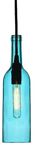 V-TAC SKU.3768 Hängeleuchte, Flaschen-Design, VT-7558, Kunststoff und andere Material, E14, blau, Höhe x Breite x Tiefe: 72 mm x 280 mm x 1050 mm