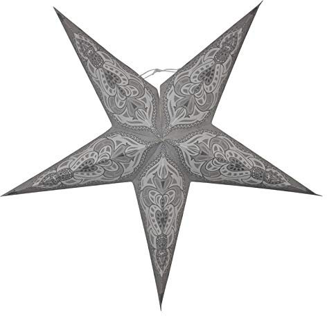 Freak Scene Papierstern - Weihnachtsstern - Stern 5zackig weiß-grau - 60 cm