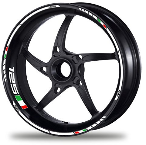PROFILETEC.COM FELGENRANDAUFKLEBER passend für Aprilia RS 125 RS4 125 Tuono 125 Felgenaufkleber (Motiv 1)