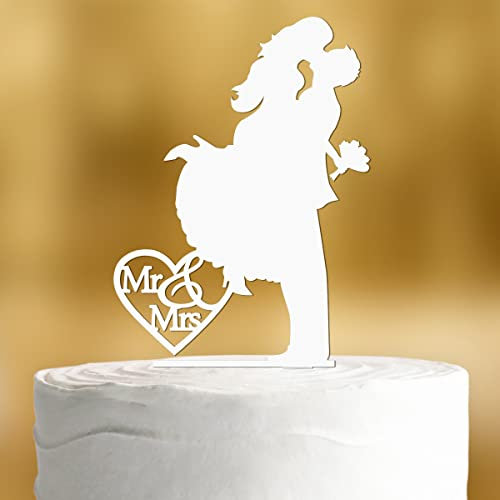 Cake Topper Sprung [mit Schriftzug] - Acryl deko weiss Hochzeit deko Hochzeitstorte Kuchendeko Tortendekoration Verlobung Tortenstecker Tortendeko Wedding cake