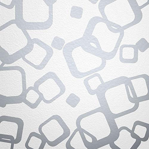 WANDfee Wandtattoo Vierecke 60 Aufkleber FARBWUNSCH Wandaufkleber Kinderzimmer Fliesenaufkleber Badezimmer Küche silber silber