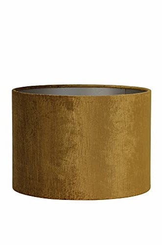 Lampenschirm Gemstone von Light & Living - Ø35, Höhe 30cm, für E27-Fassung - Blickdichtes Gold mit schimmerndes taupe Innenverkleidung - Runder Lampenschirm für Tisch-, Stehlampen und Deckenlampen
